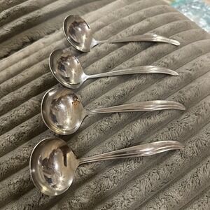 Stainless Steel 18-8 Japan Gravy Ladles Soup Spoons 4 Unknown Pattern Flatware